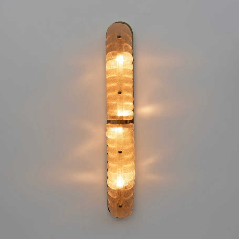 Online Pamono Art Deco Gold Murano Glass and Brass Sconces, Set of 2