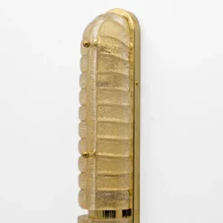 Online Pamono Art Deco Gold Murano Glass and Brass Sconces, Set of 2