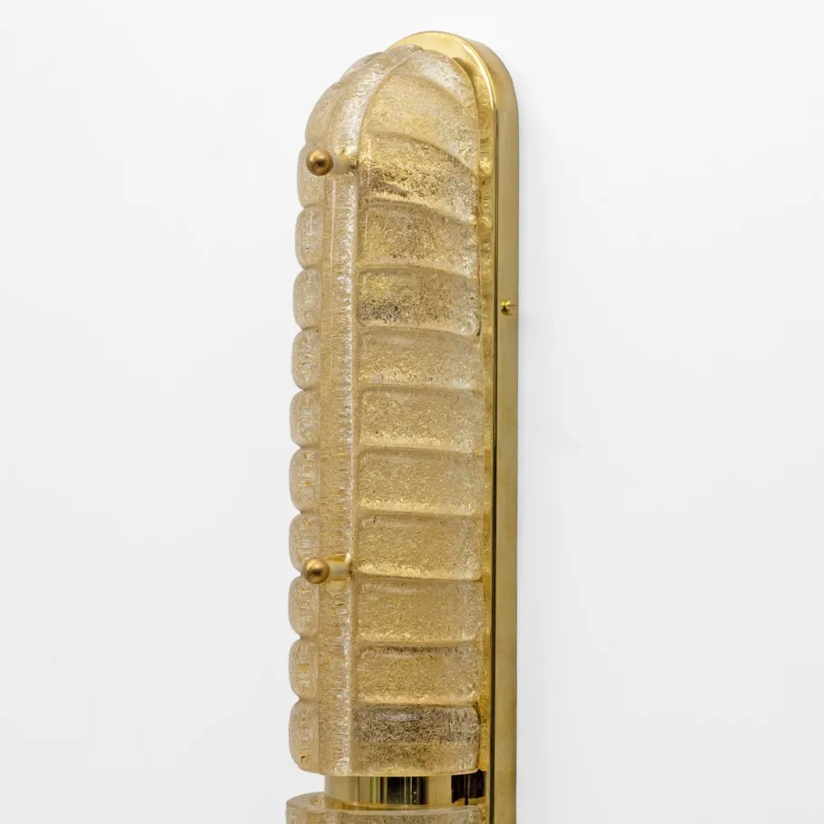 Online Pamono Art Deco Gold Murano Glass and Brass Sconces, Set of 2