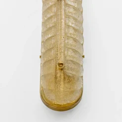 Online Pamono Art Deco Gold Murano Glass and Brass Sconces, Set of 2