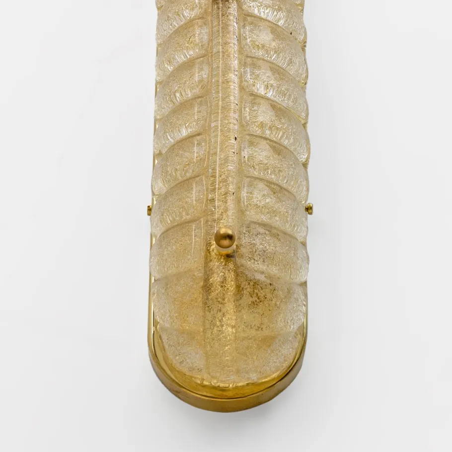 Online Pamono Art Deco Gold Murano Glass and Brass Sconces, Set of 2