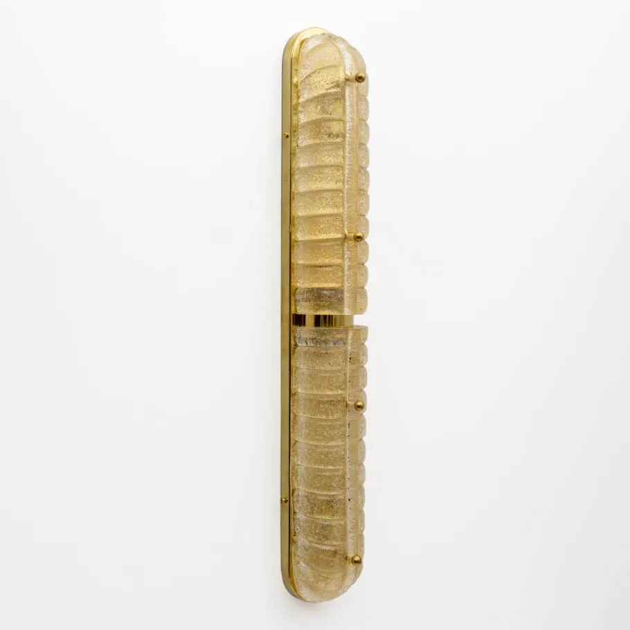 Online Pamono Art Deco Gold Murano Glass and Brass Sconces, Set of 2