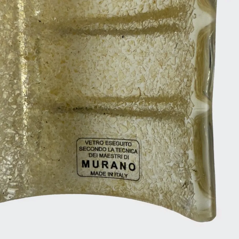 Online Pamono Art Deco Gold Murano Glass and Brass Sconces, Set of 2