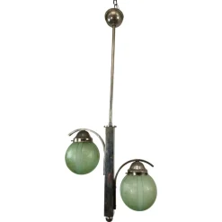 Hot Pamono Art Deco Green Hanging Lamp, 1930s
