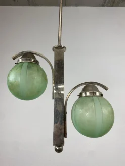 Hot Pamono Art Deco Green Hanging Lamp, 1930s