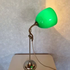 Outlet Pamono Art Deco Green Opaline Notary Desk Lamp