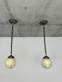 Online Pamono Art Deco Hanging Lamps, 1920s, Set of 2