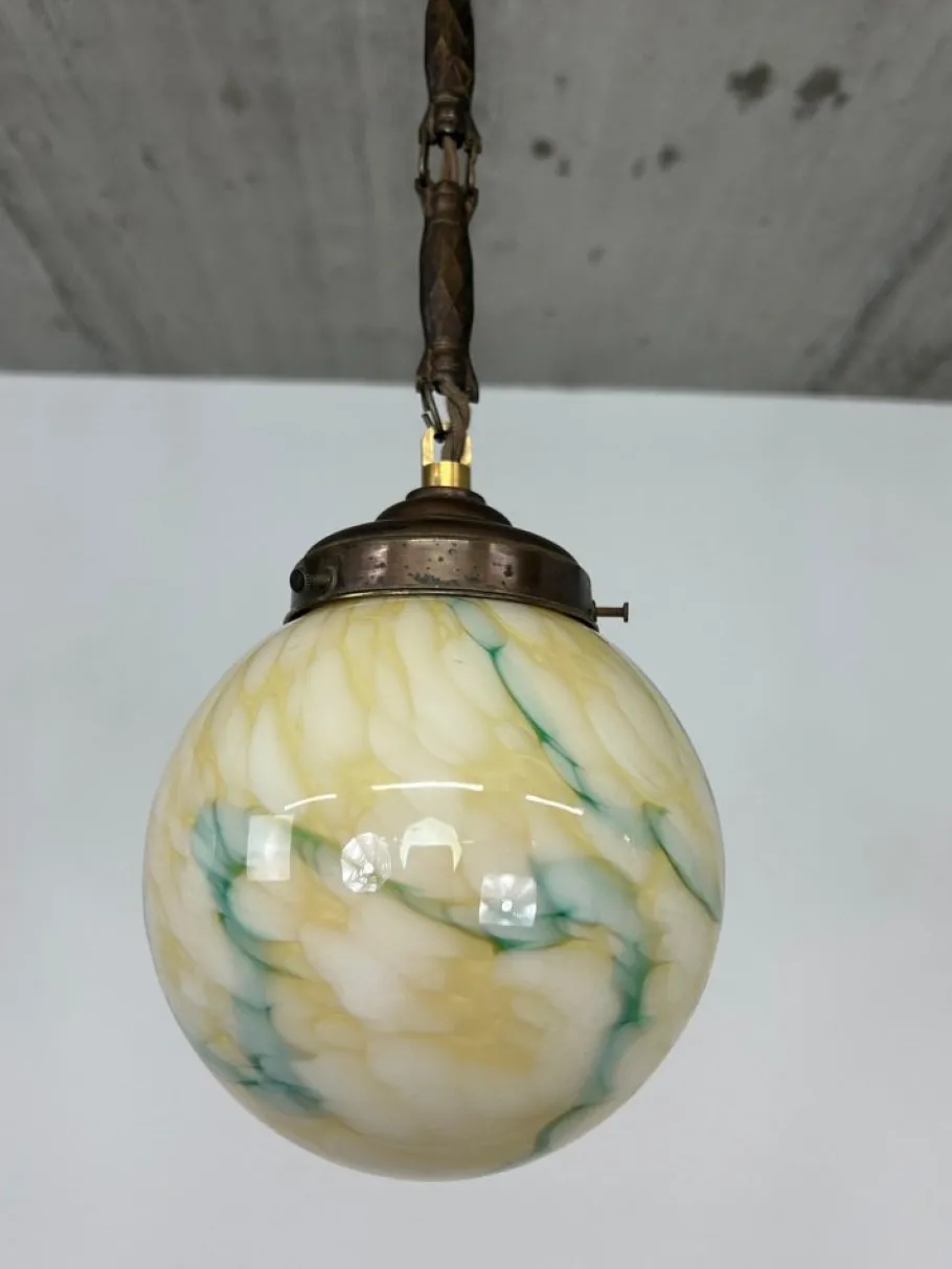 Online Pamono Art Deco Hanging Lamps, 1920s, Set of 2