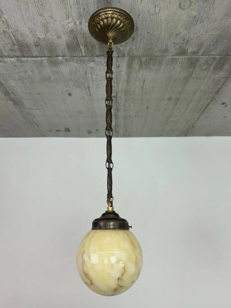 Online Pamono Art Deco Hanging Lamps, 1920s, Set of 2