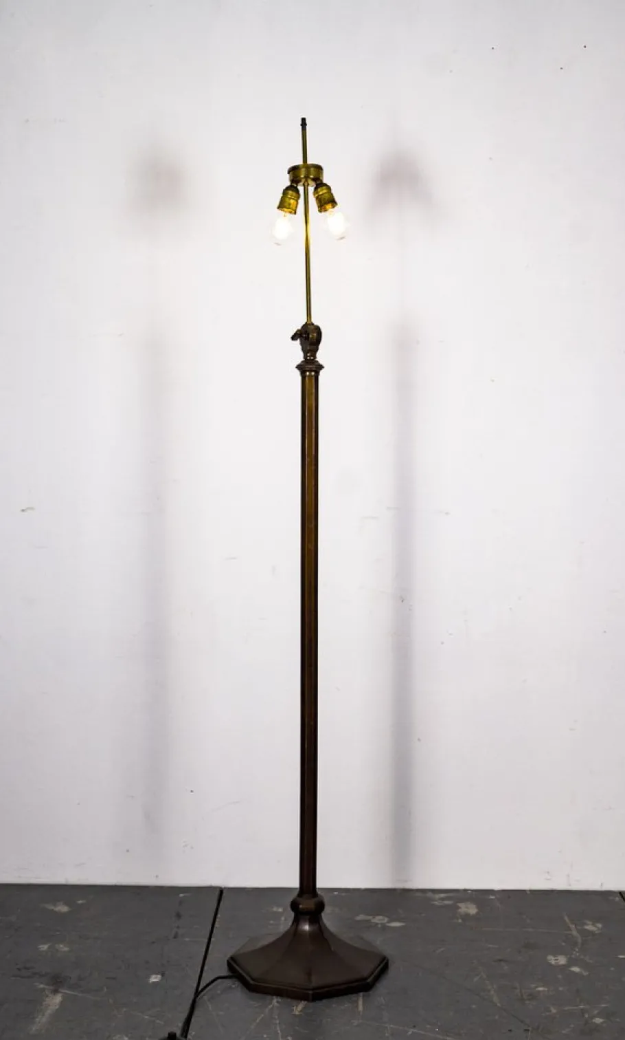 Clearance Pamono Art Deco Heavy Brass Floor Lamp, 1920s