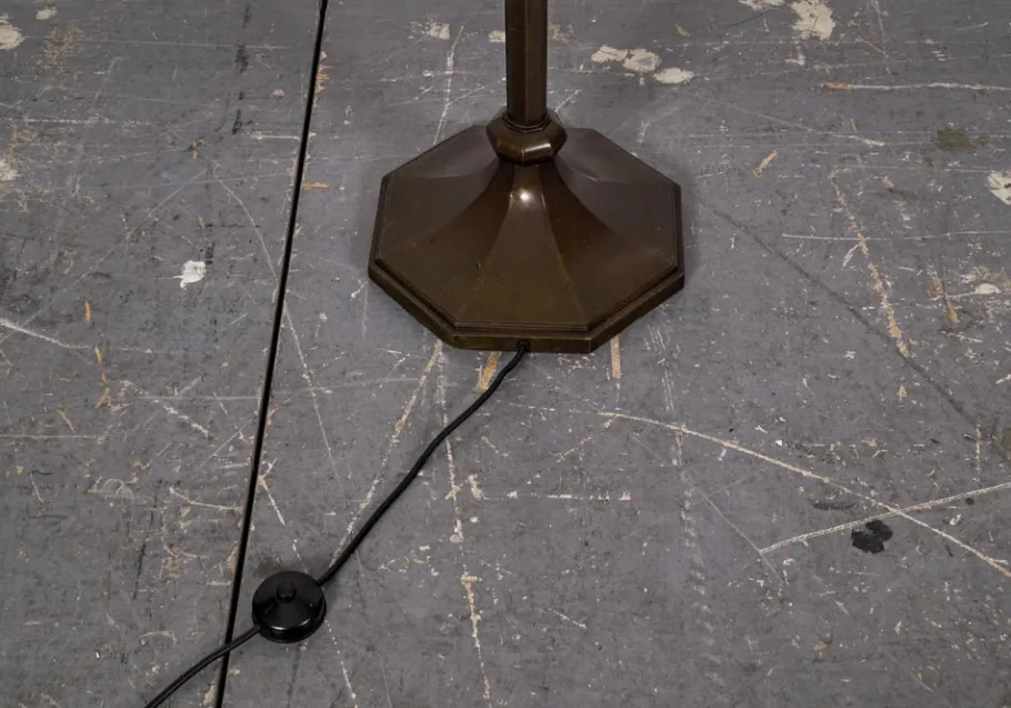Clearance Pamono Art Deco Heavy Brass Floor Lamp, 1920s