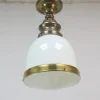 Best Pamono Art Deco Industrial Opaline Lamp, 1920s