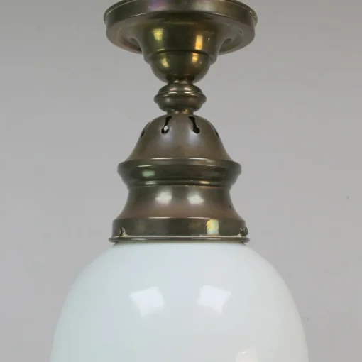 Best Pamono Art Deco Industrial Opaline Lamp, 1920s