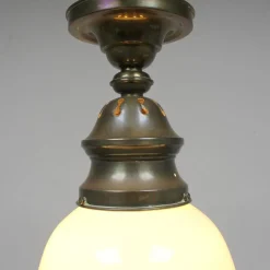 Best Pamono Art Deco Industrial Opaline Lamp, 1920s