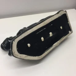 Online Pamono Art Deco Italian Ceramic Black Panther Table Lamp, 1920s