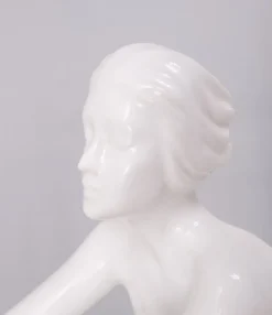 Online Pamono Art Deco Italian White Ceramic Naked Woman Lamp, 1970s
