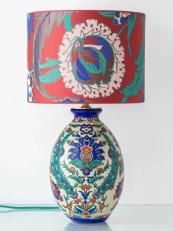 Hot Pamono Art Deco Iznik-Style Table Lamp from Boch Frères Keramis, 1920s
