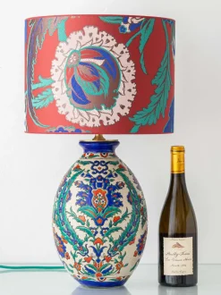 Hot Pamono Art Deco Iznik-Style Table Lamp from Boch Frères Keramis, 1920s
