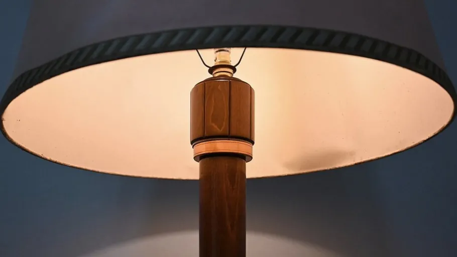 Hot Pamono Art Deco Lamp in Varnished Beech, 1940