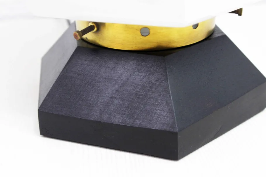 Online Pamono Art Deco Lamp in Wood and Opal Glass, 1930s