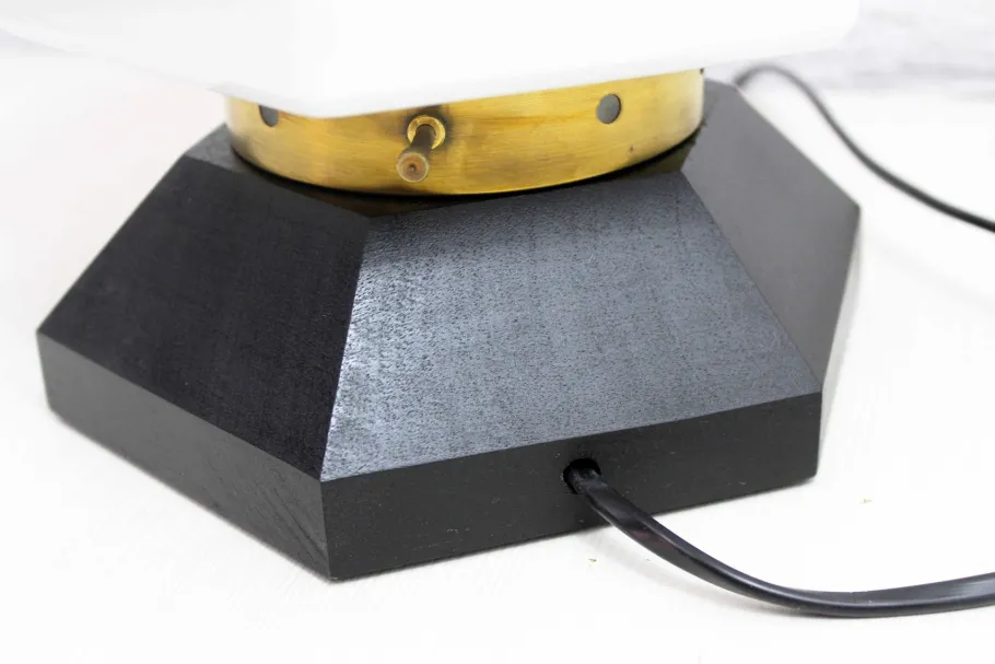 Online Pamono Art Deco Lamp in Wood and Opal Glass, 1930s