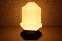 Online Pamono Art Deco Lamp in Wood and Opal Glass, 1930s