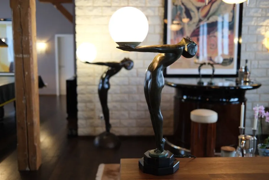 Pamono Art Deco Lumina Sculptural Clarté Table Lamp by Max Le Verrier, 2023