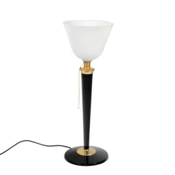 New Pamono Art Deco Mazda Lamp in Beech and Brass