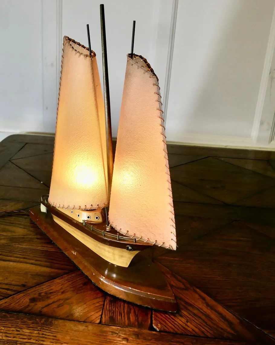 Pamono Art Deco Model Yacht Table Lamp