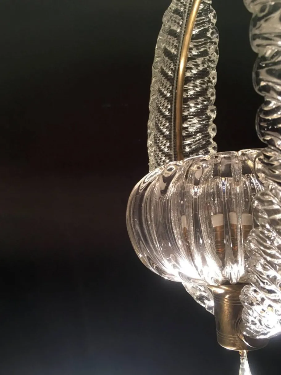 Clearance Pamono Art Deco Murano Chandelier by Ercole Barovier, 1940s