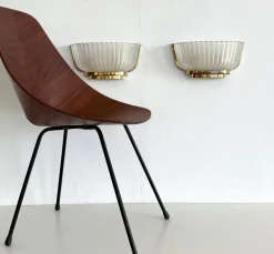 Discount Pamono Art Deco Murano Glass and Brass Wall Sconces by Archimede Seguso, 1940s, Set of 2