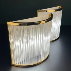 Hot Pamono Art Deco Murano Wall Lamps by De Majo, Italy, 1970s , Set of 2