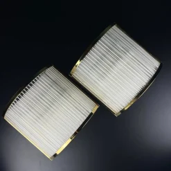 Hot Pamono Art Deco Murano Wall Lamps by De Majo, Italy, 1970s , Set of 2