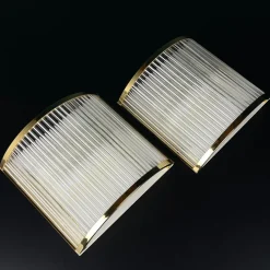 Hot Pamono Art Deco Murano Wall Lamps by De Majo, Italy, 1970s , Set of 2