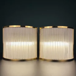 Hot Pamono Art Deco Murano Wall Lamps by De Majo, Italy, 1970s , Set of 2