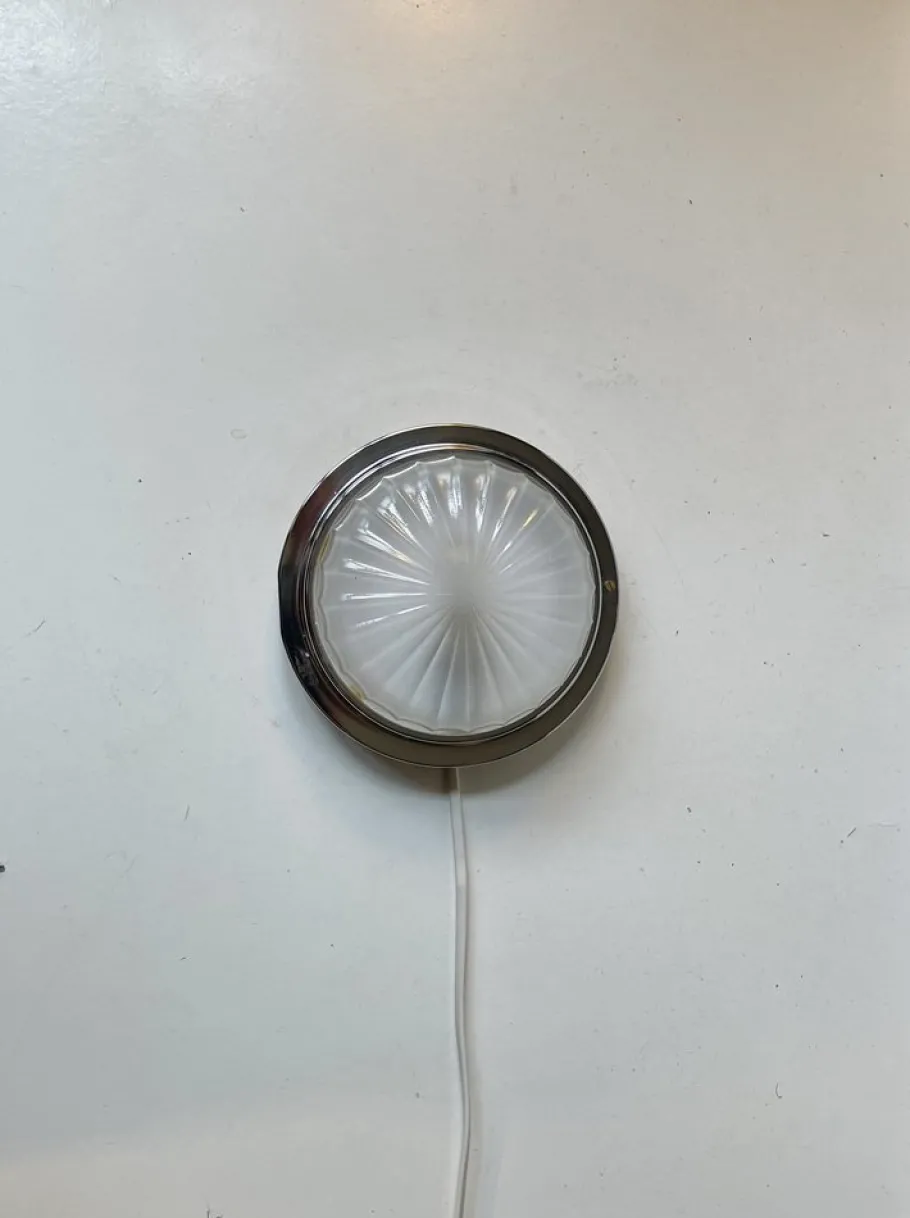 Best Pamono Art Deco Nautical Ship Wall Sconce with Sunburst Glass, 1960s