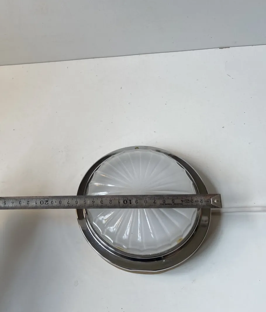 Best Pamono Art Deco Nautical Ship Wall Sconce with Sunburst Glass, 1960s