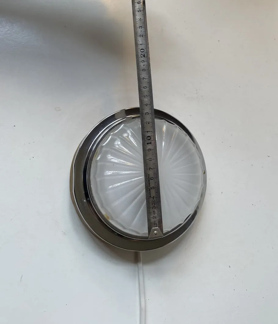 Best Pamono Art Deco Nautical Ship Wall Sconce with Sunburst Glass, 1960s