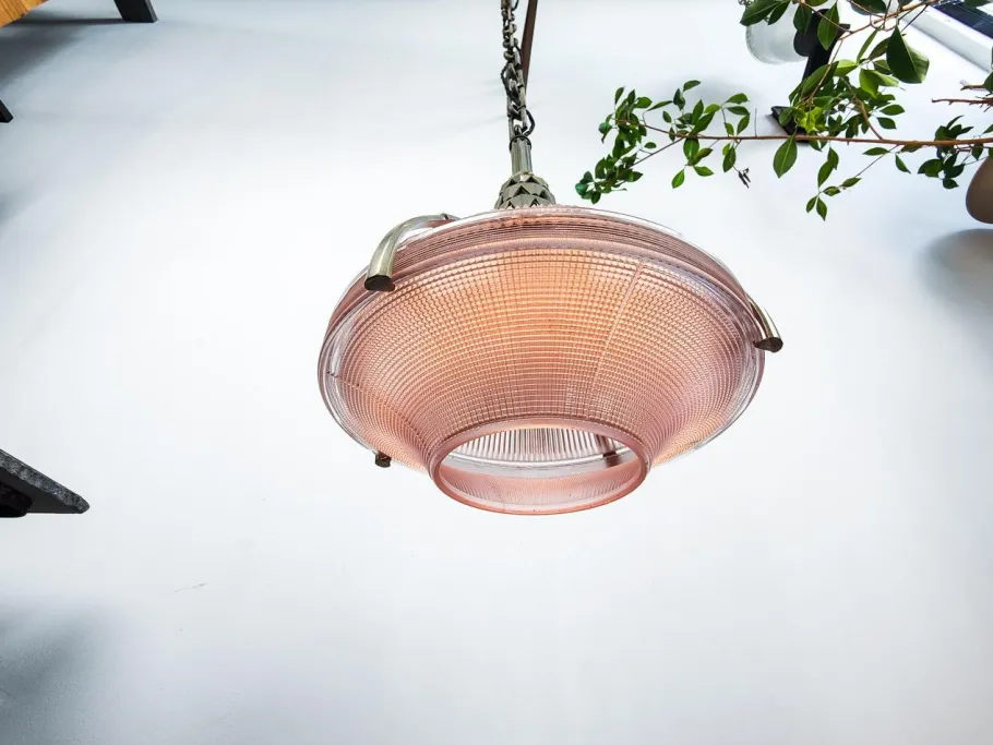 Online Pamono Art Deco Nickel Plated Bronze and Holophane Pendant Light by Émile-Jacques Ruhlmann, 1920s