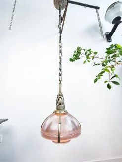 Online Pamono Art Deco Nickel Plated Bronze and Holophane Pendant Light by Émile-Jacques Ruhlmann, 1920s