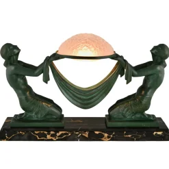 Discount Pamono Art Deco Offrande Table Lamp by Max Le Verrier and Pierre Le Faguays for Fayral & Daum Nancy, France, 1925