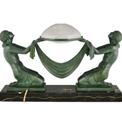 Discount Pamono Art Deco Offrande Table Lamp by Max Le Verrier and Pierre Le Faguays for Fayral & Daum Nancy, France, 1925