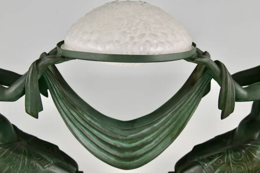 Discount Pamono Art Deco Offrande Table Lamp by Max Le Verrier and Pierre Le Faguays for Fayral & Daum Nancy, France, 1925