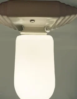 Online Pamono Art Deco Opaline Glass and Porcelain Sconce from Roca, 1920s