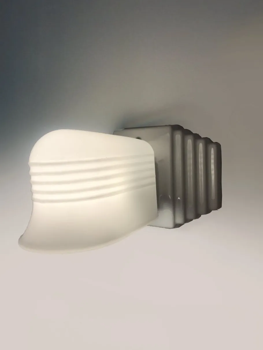 Online Pamono Art Deco Opaline Glass and Porcelain Sconce from Roca, 1920s