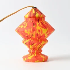 Sale Pamono Art Deco Orange Spatter Glass Table Lamp from Wilhelm Kralik, 1920s