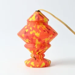 Sale Pamono Art Deco Orange Spatter Glass Table Lamp from Wilhelm Kralik, 1920s