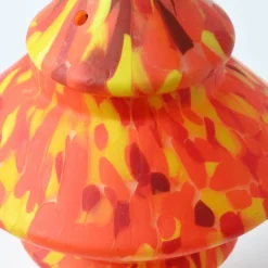 Sale Pamono Art Deco Orange Spatter Glass Table Lamp from Wilhelm Kralik, 1920s