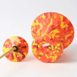 Sale Pamono Art Deco Orange Spatter Glass Table Lamp from Wilhelm Kralik, 1920s