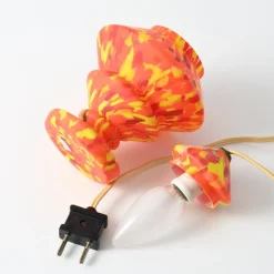 Sale Pamono Art Deco Orange Spatter Glass Table Lamp from Wilhelm Kralik, 1920s